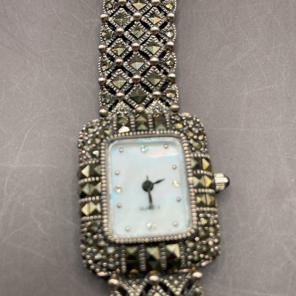 Deb Berkeley Jewelry DBJ Sterling Silver Marcasite Bracelet Watch - Picture 12 of 12